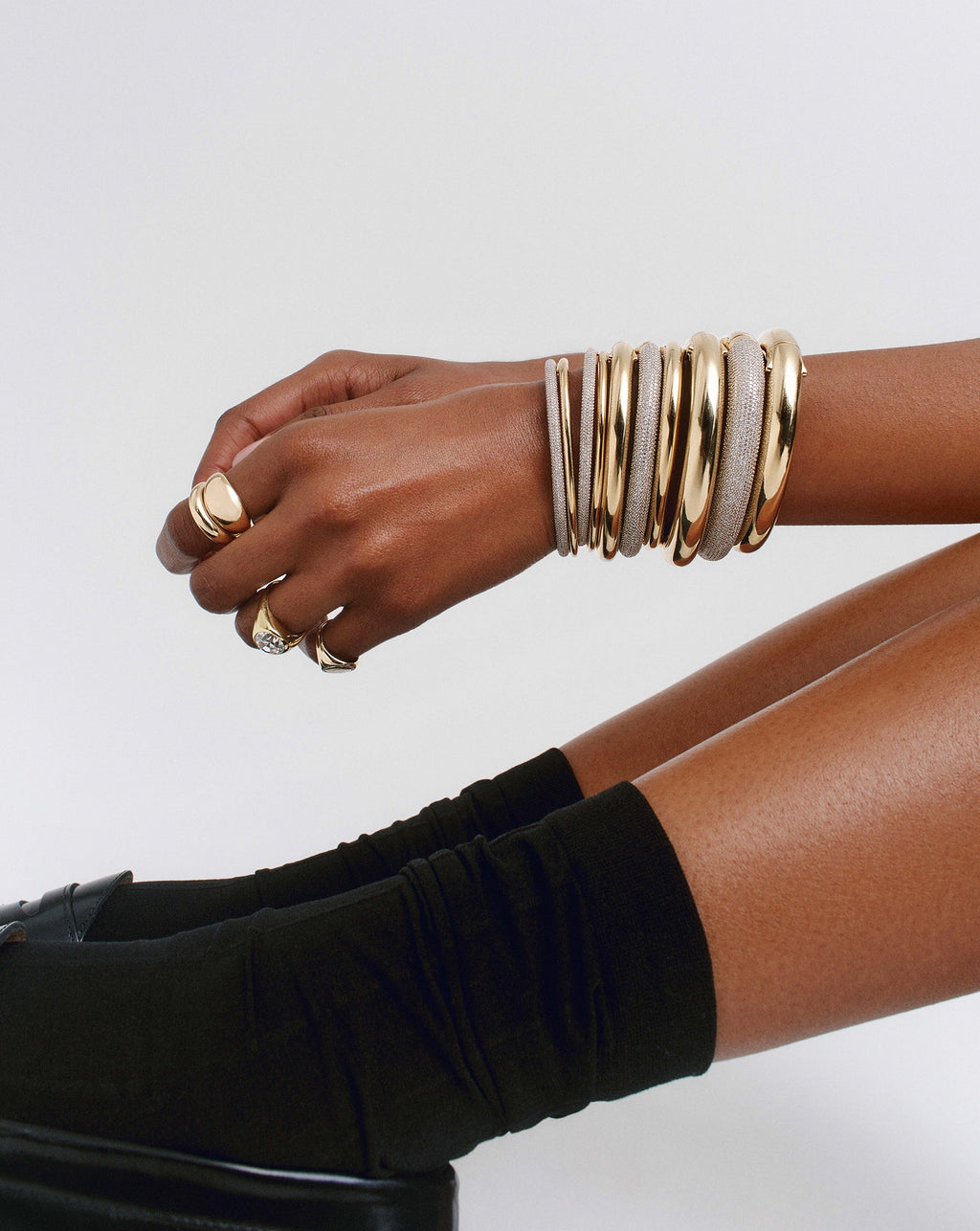 Stackable Gold Cloud Bangle