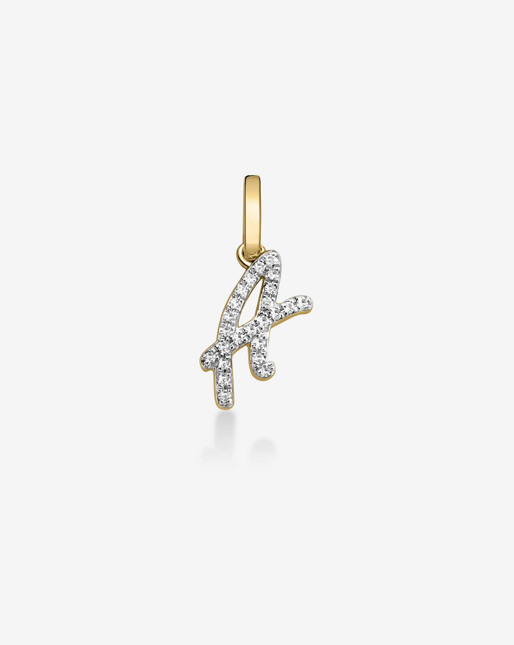 Diamond Script Initial Pendant