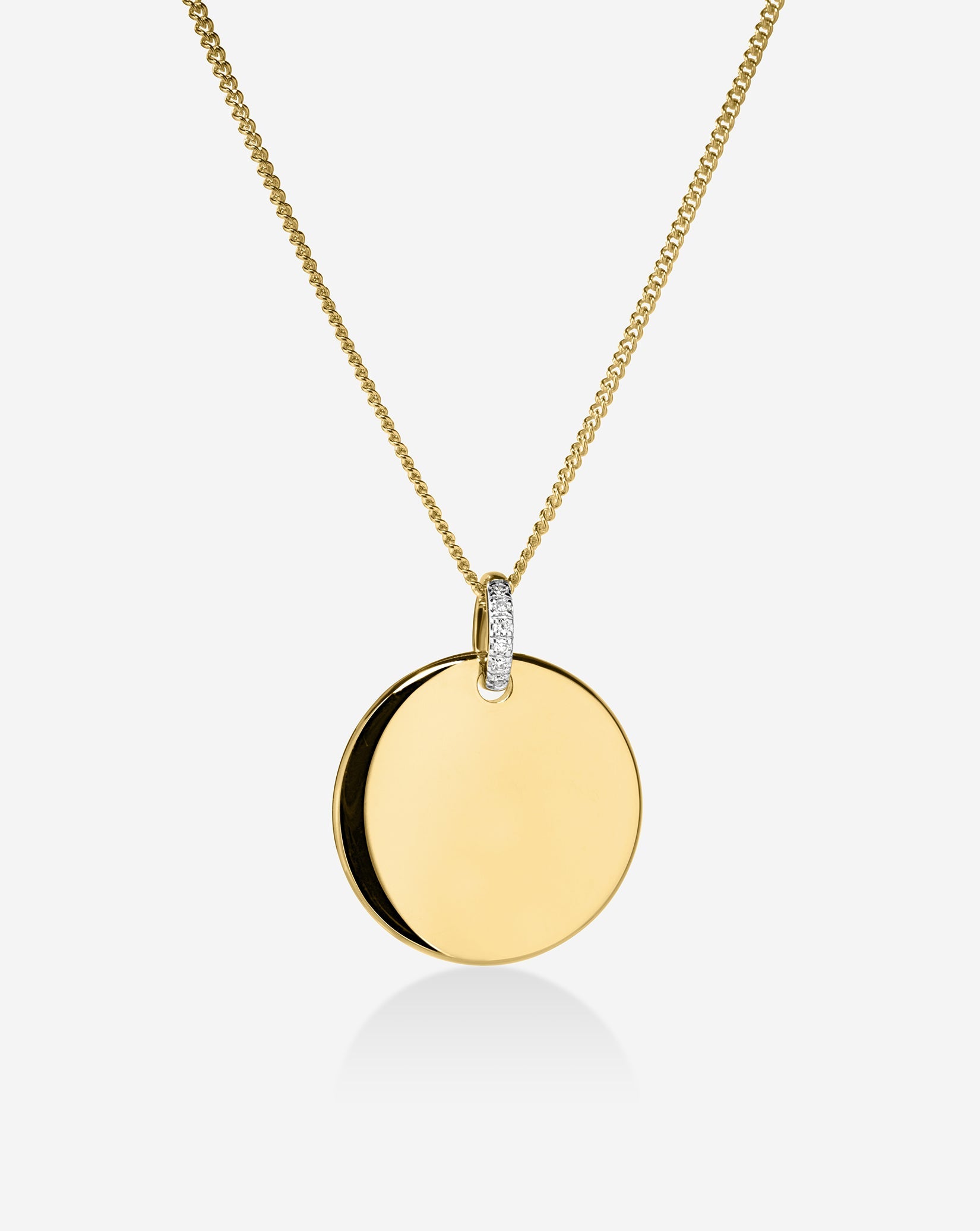Engravable Round Pendant Necklace