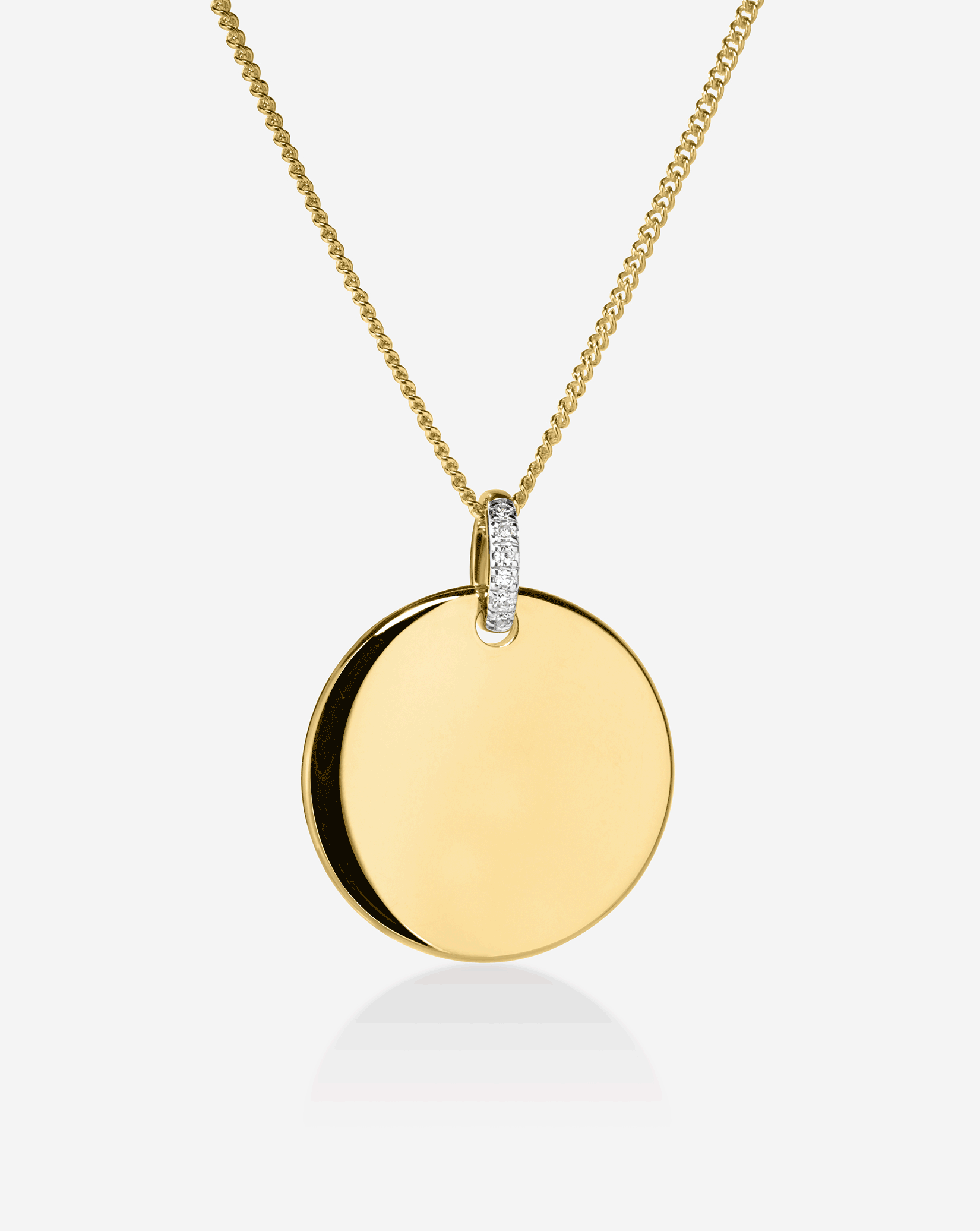 Engravable Round Pendant Necklace