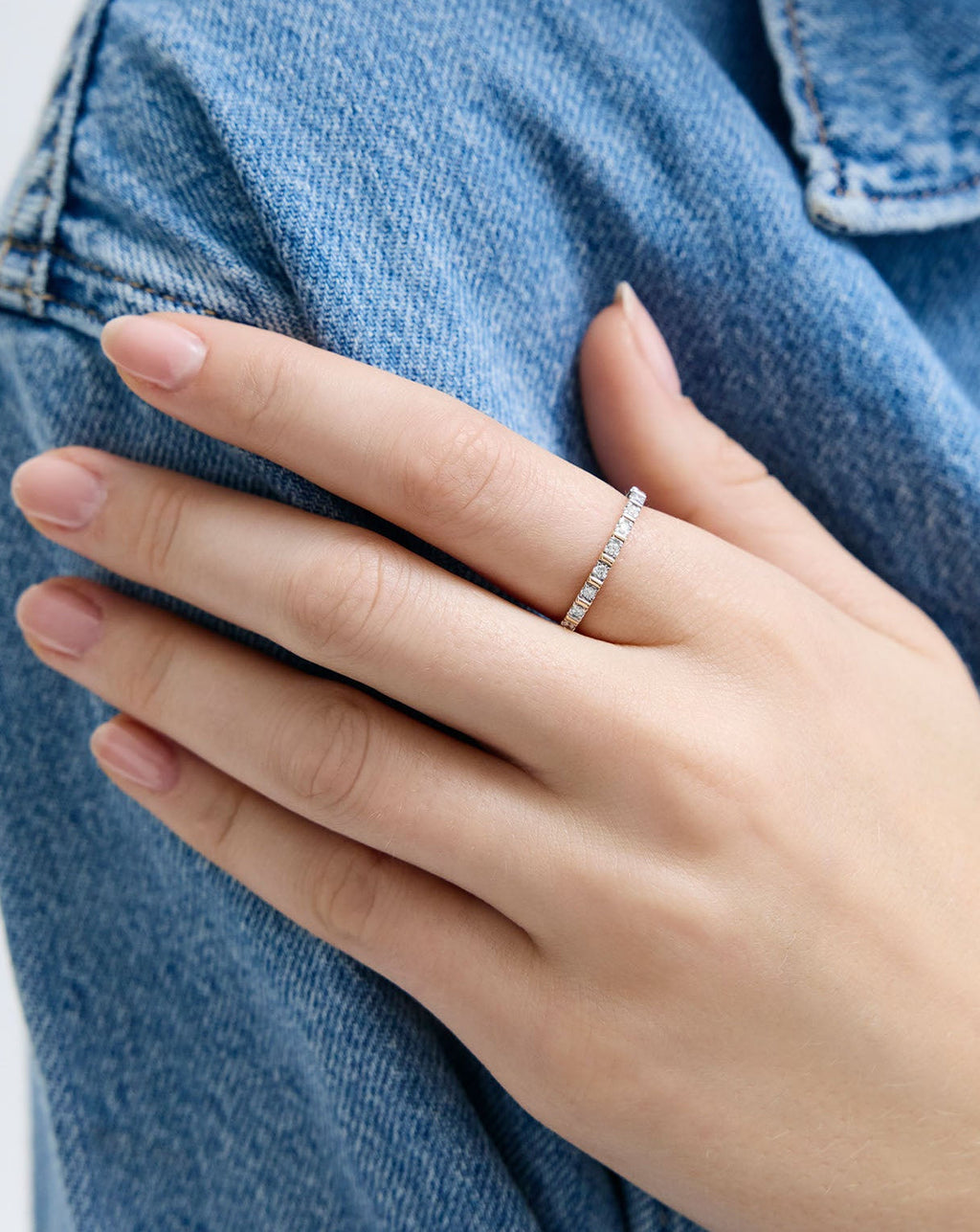 Fluted Diamond Band