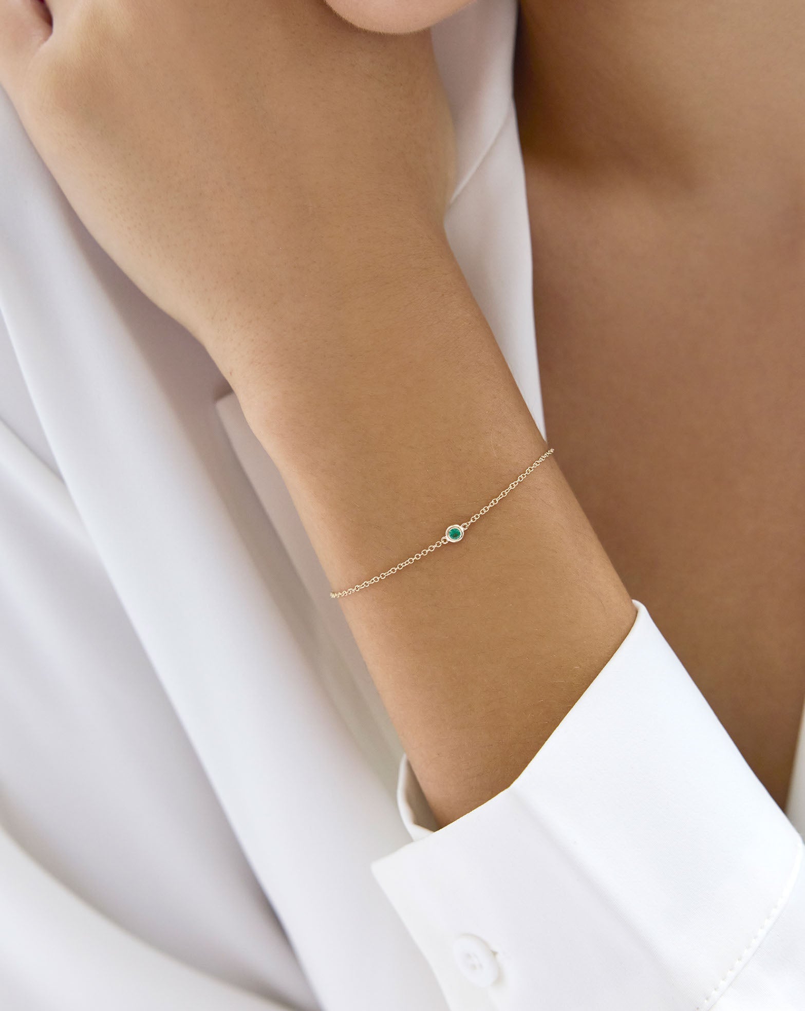Gemstone Bezel-Set Bracelet