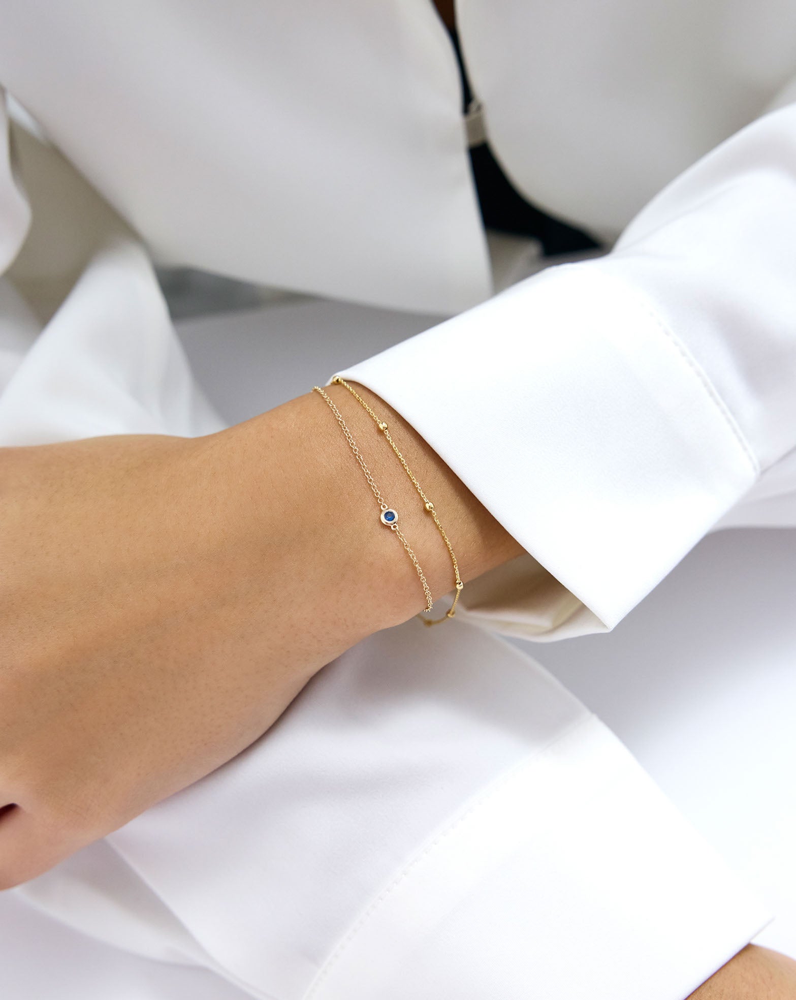 Gemstone Bezel-Set Bracelet