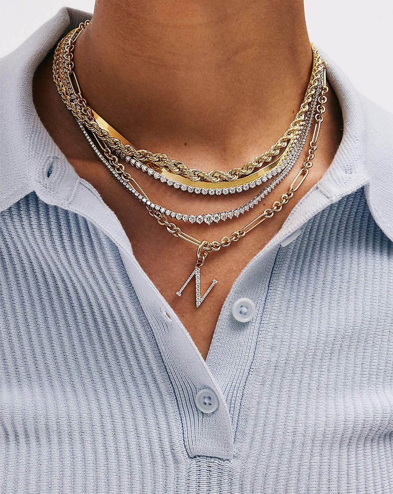 Graduated Rope Chain Necklace