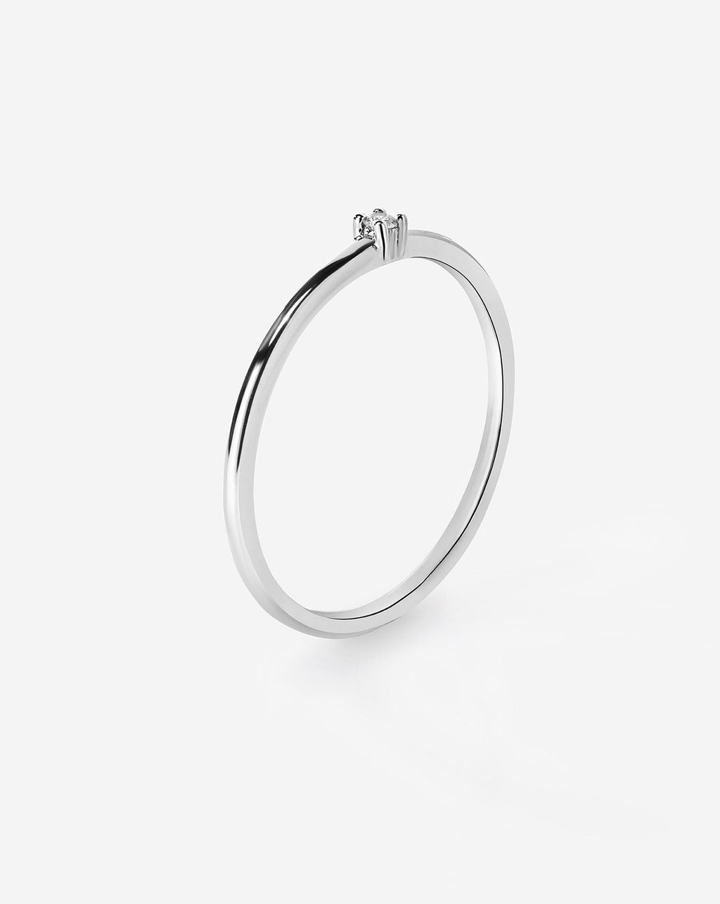 Petite Single Round Diamond Ring
