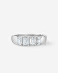 4-Stone Emerald Lab Diamond Wedding Band