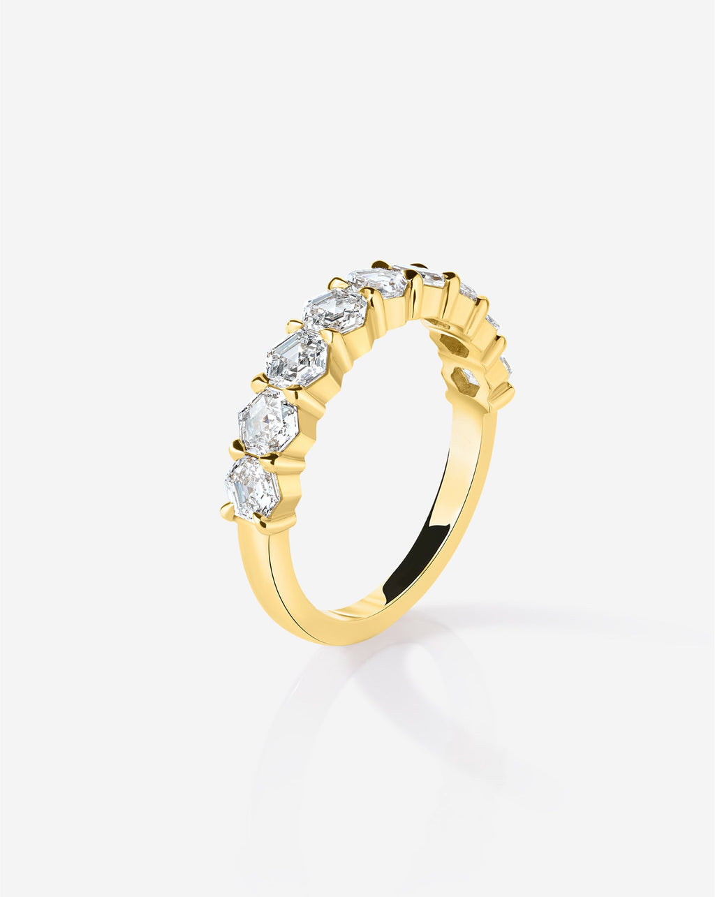 Hexagon Diamond Wedding Band