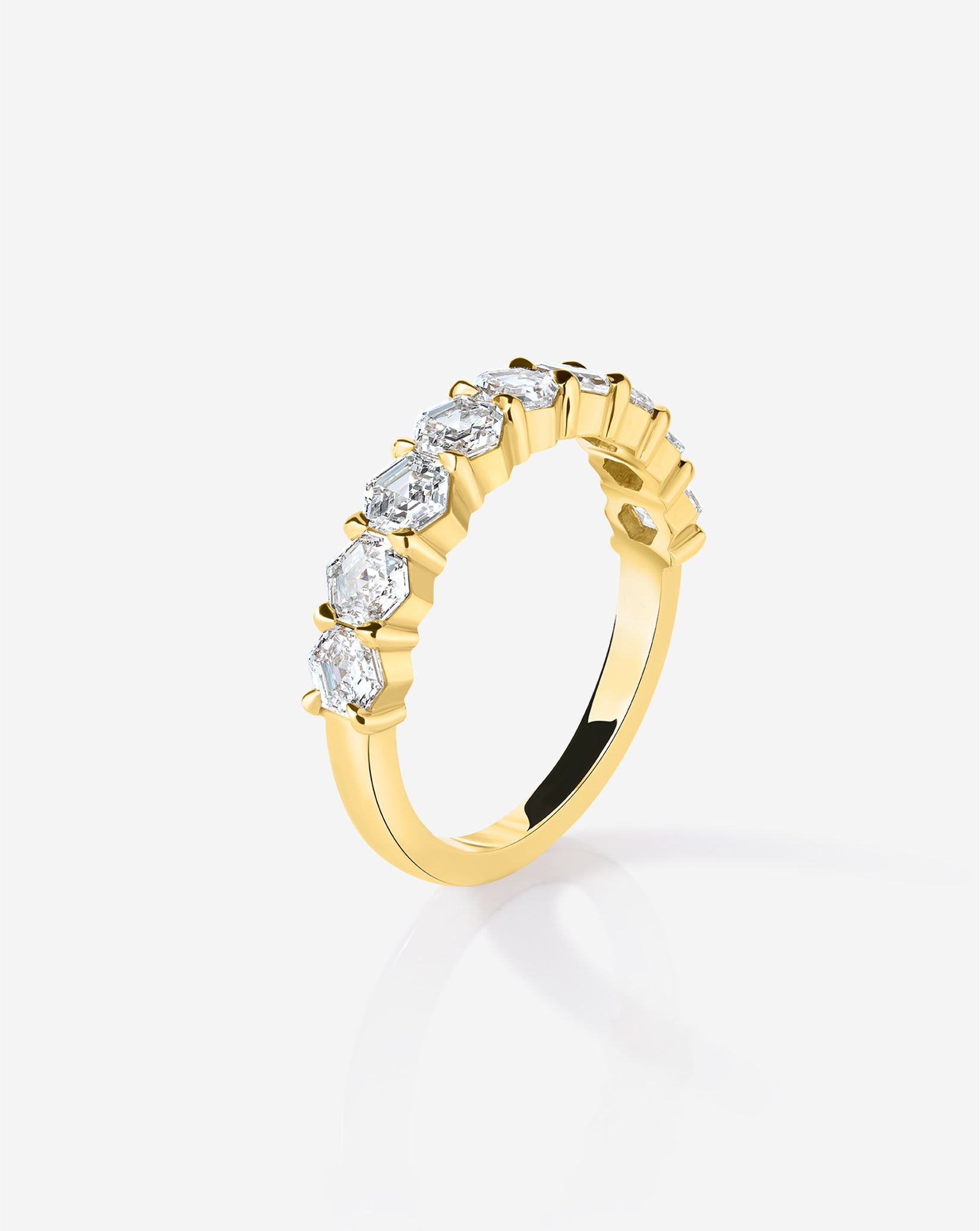 Hexagon Diamond Wedding Band