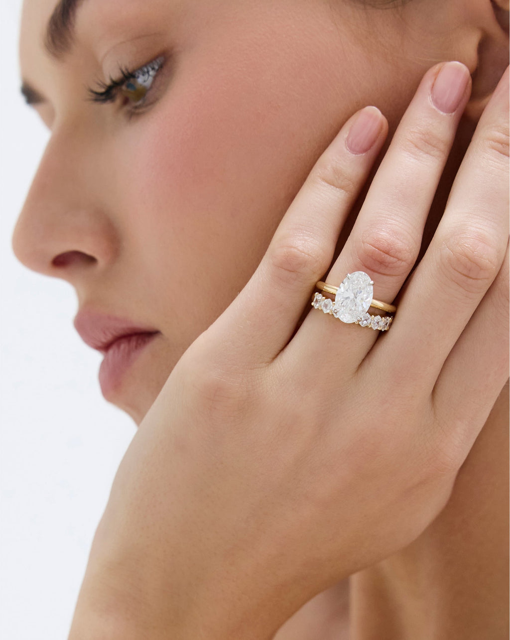 Hexagon Lab Diamond Wedding Band