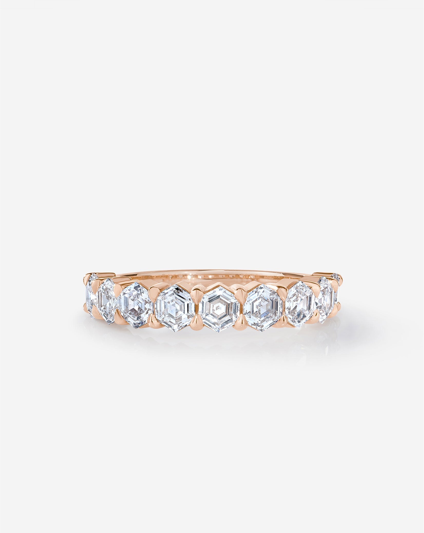 Hexagon Lab Diamond Wedding Band