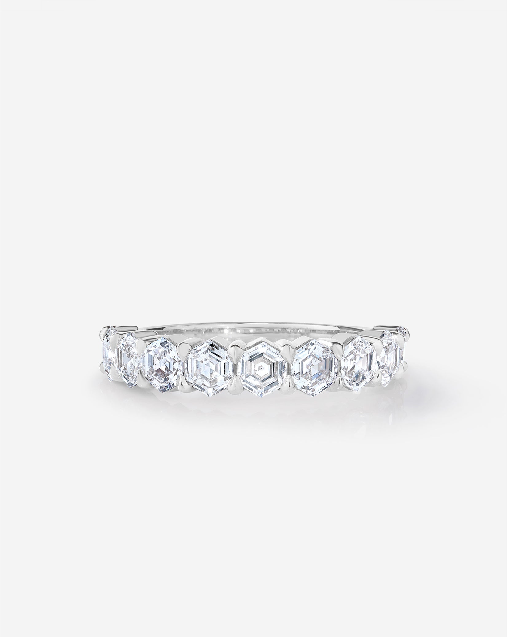 Hexagon Lab Diamond Wedding Band
