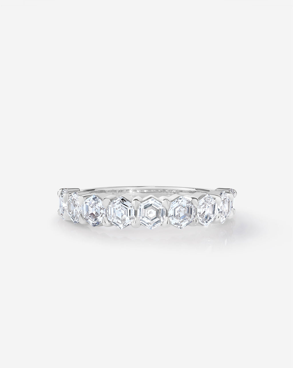 Hexagon Diamond Wedding Band