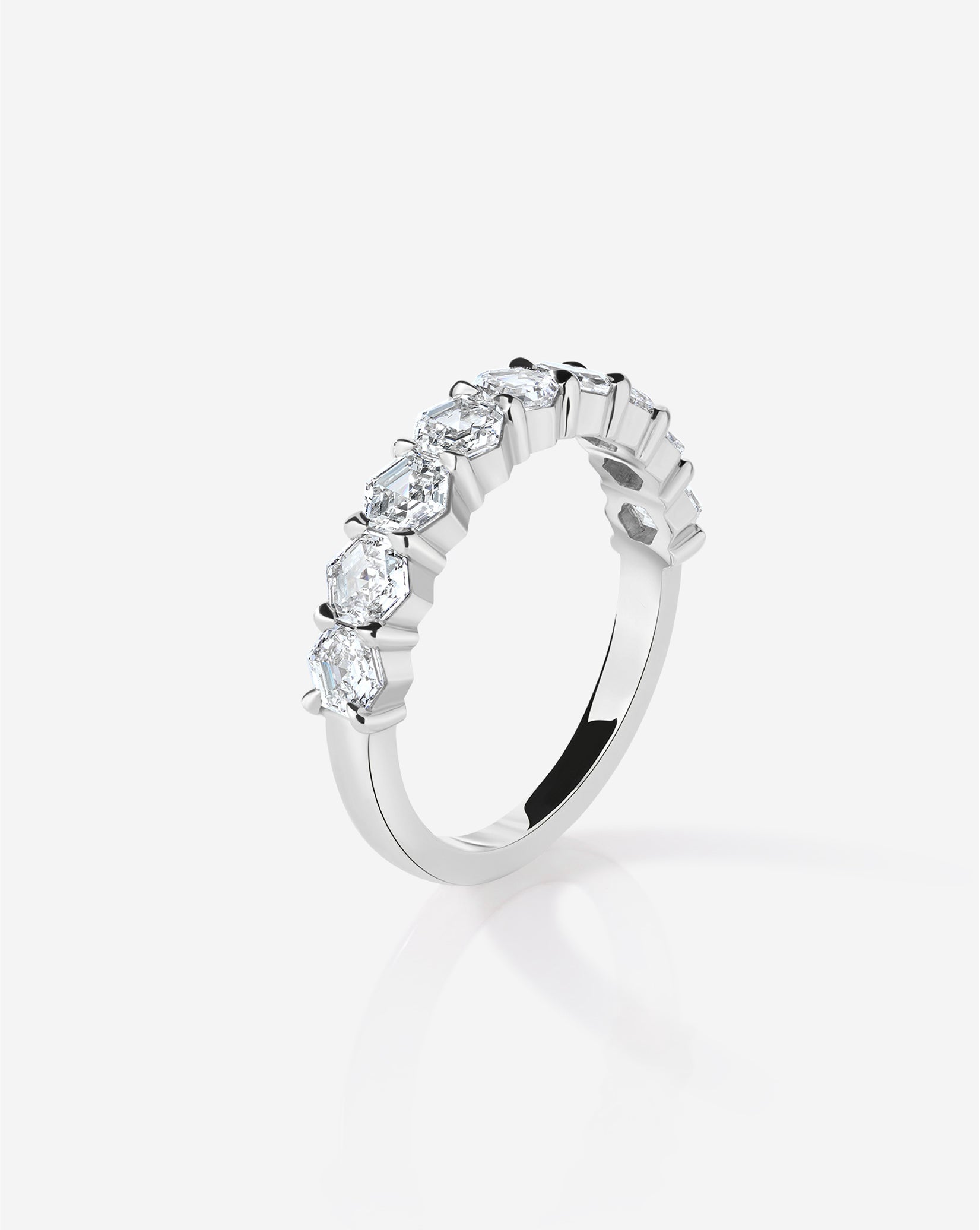 Hexagon Diamond Wedding Band