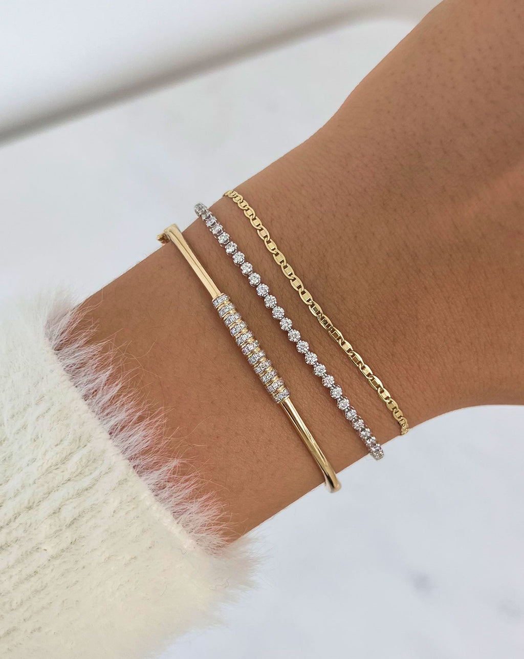 Diamond Bar Bangle