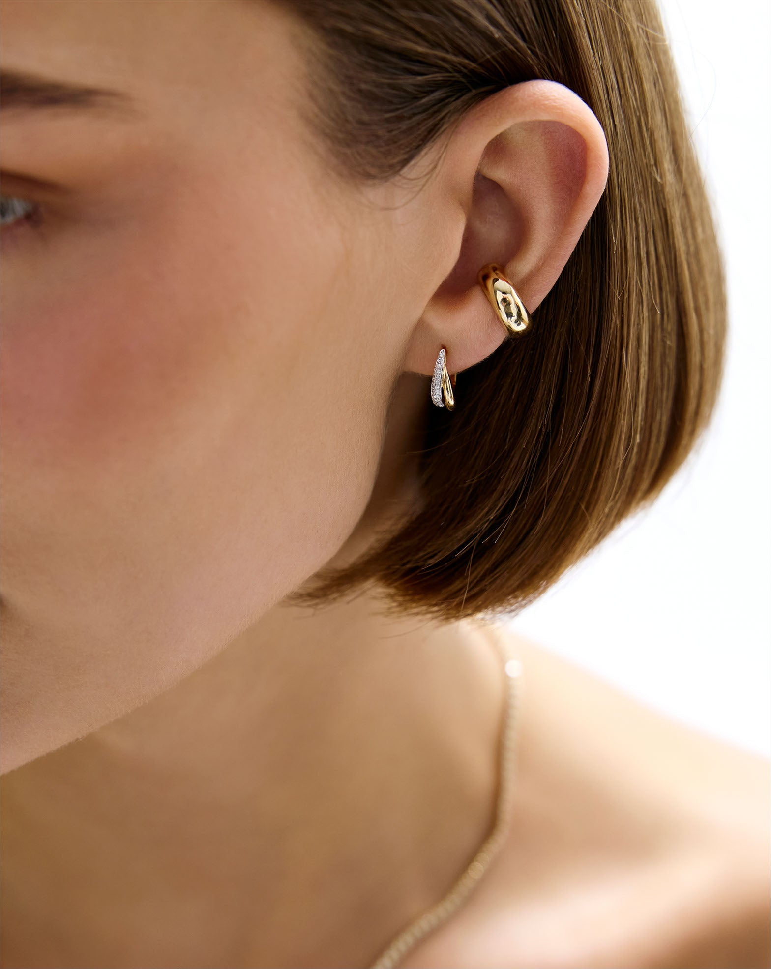Double Row Diamond Hoops