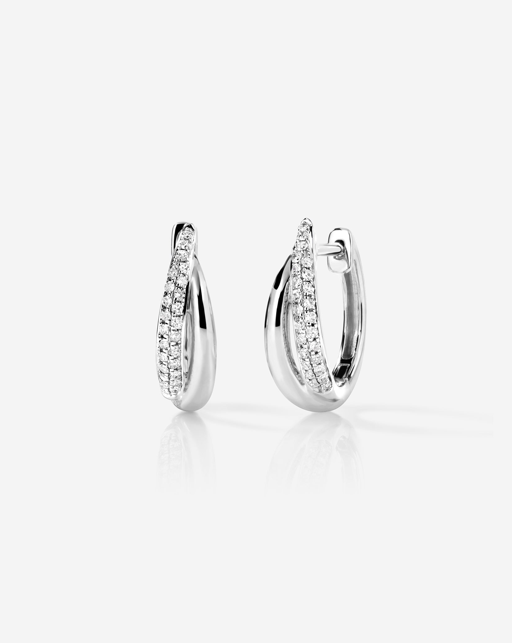 Double Row Diamond Hoops