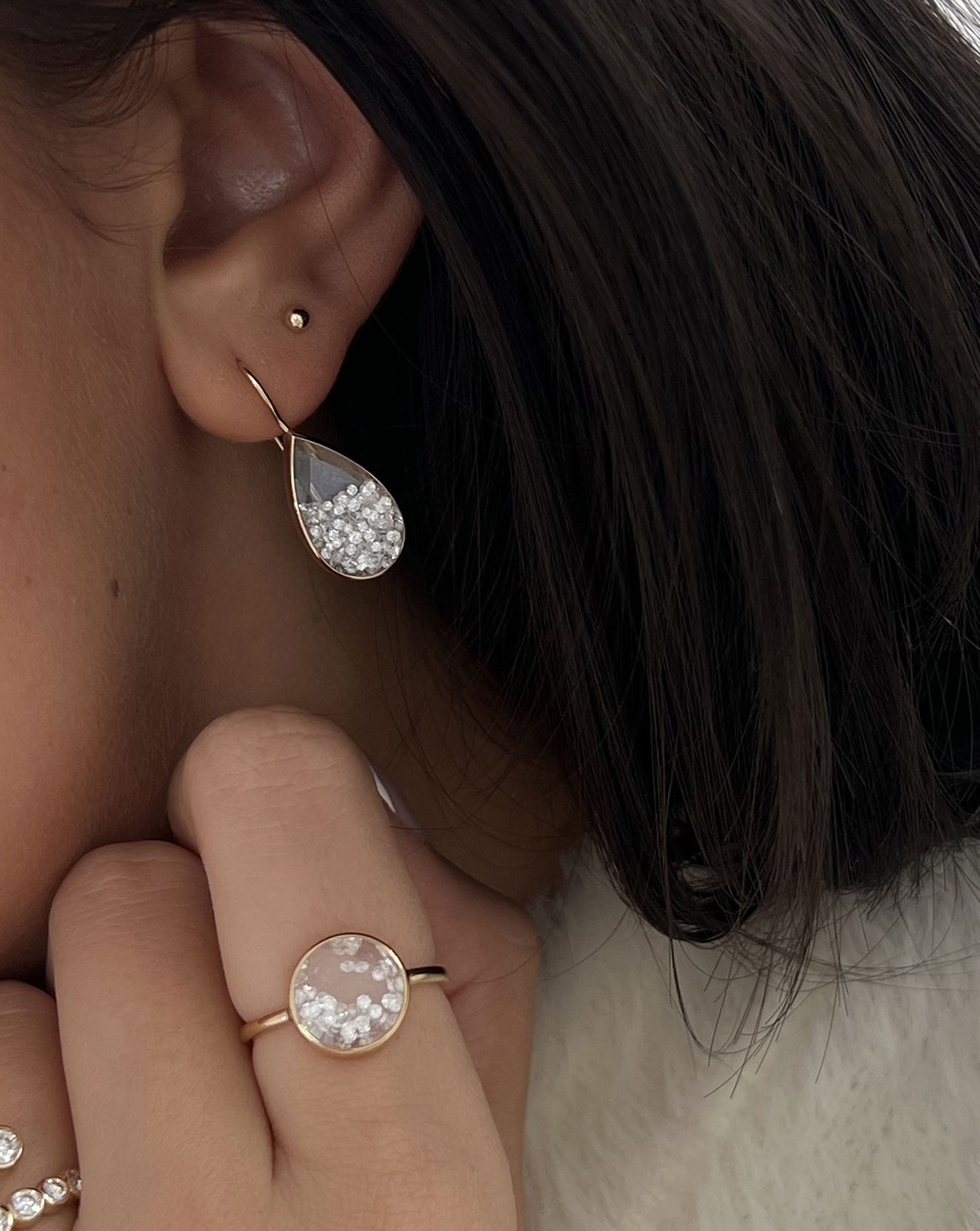 Shaker Pear Drop Earrings