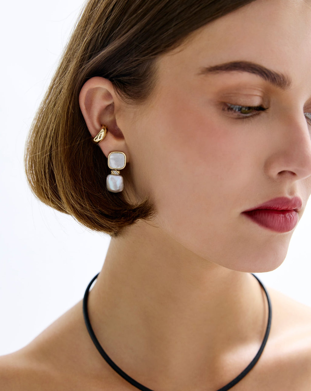 Multiway Square Pearl Earrings