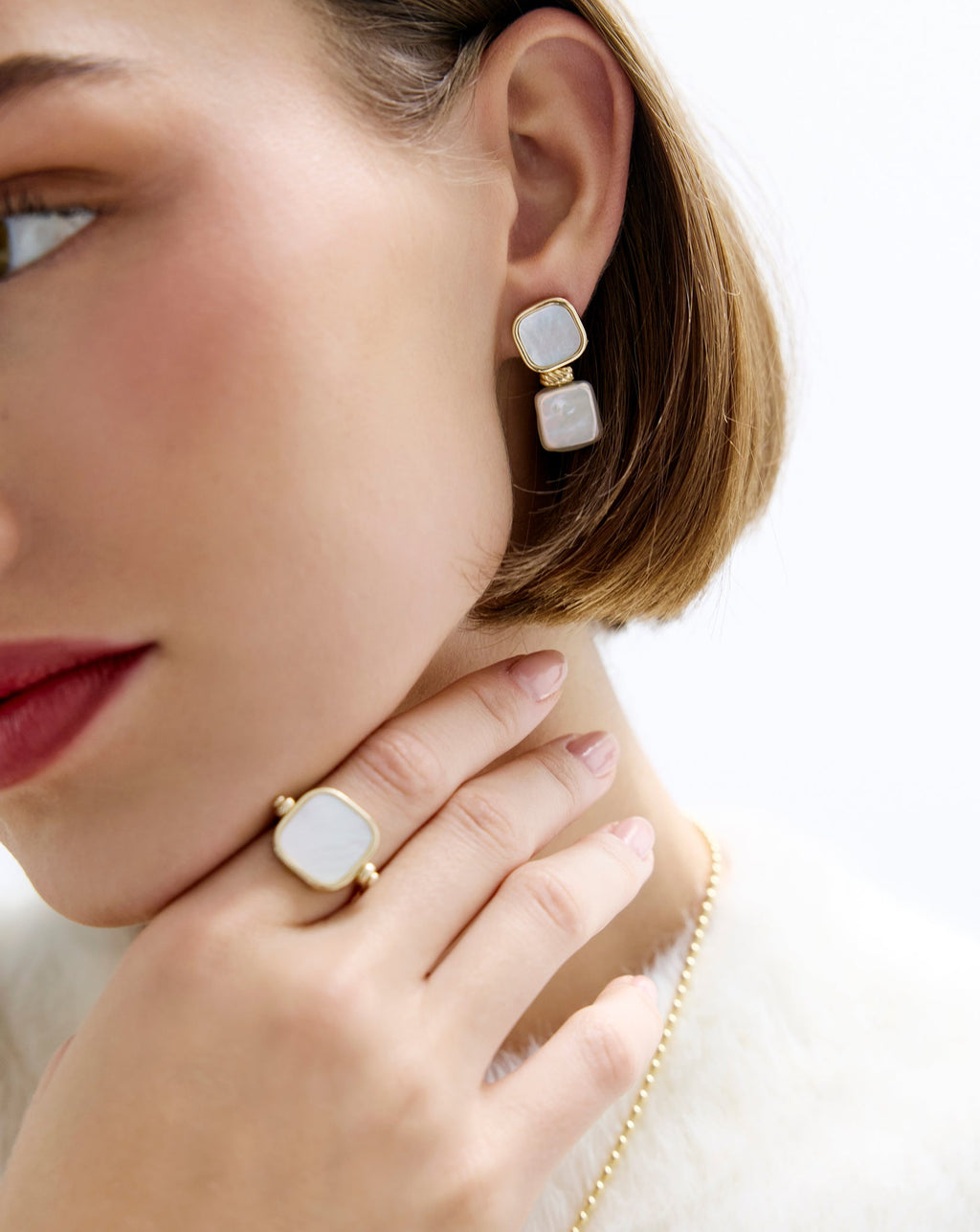 Multiway Square Pearl Earrings