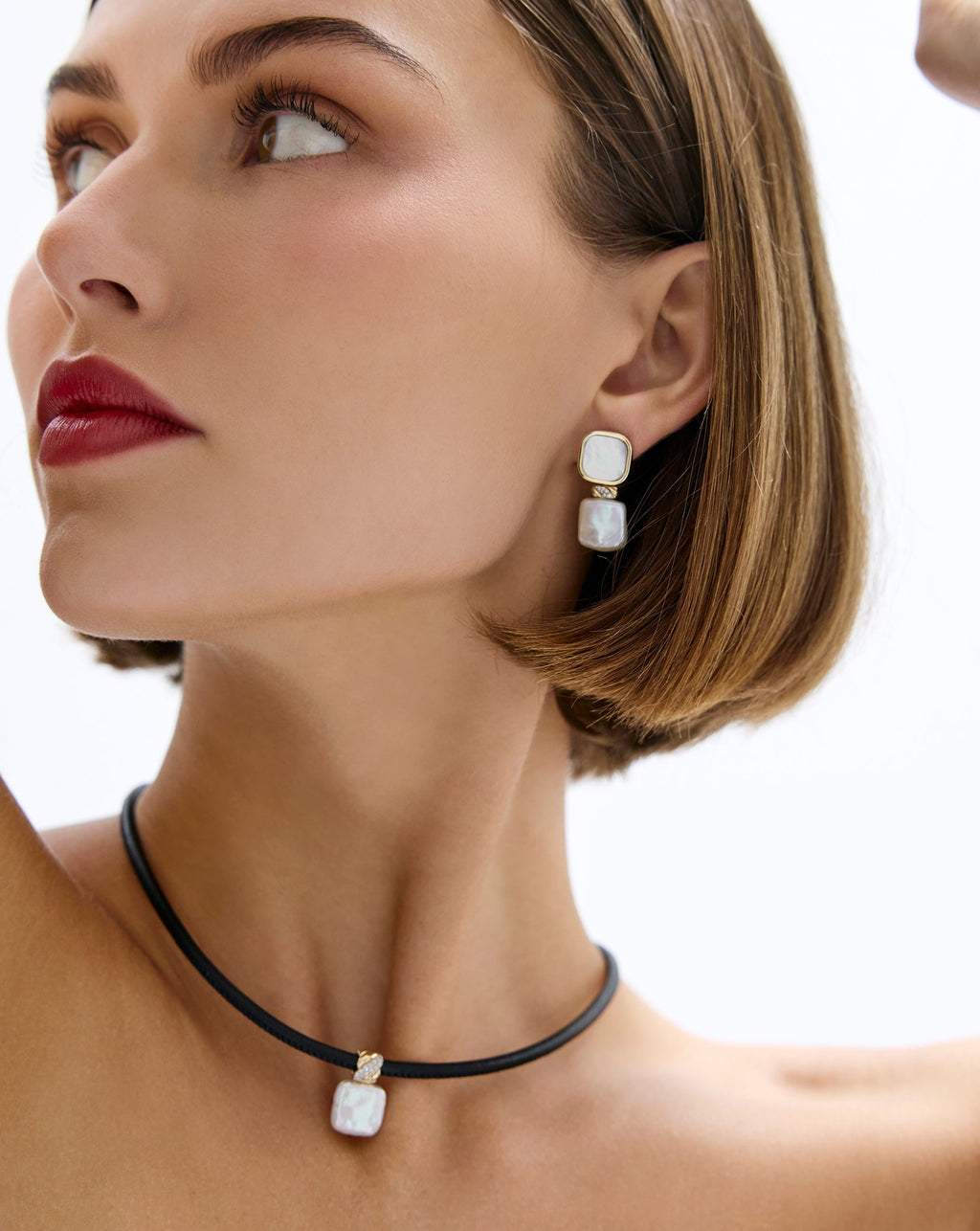 Multiway Square Pearl Earrings