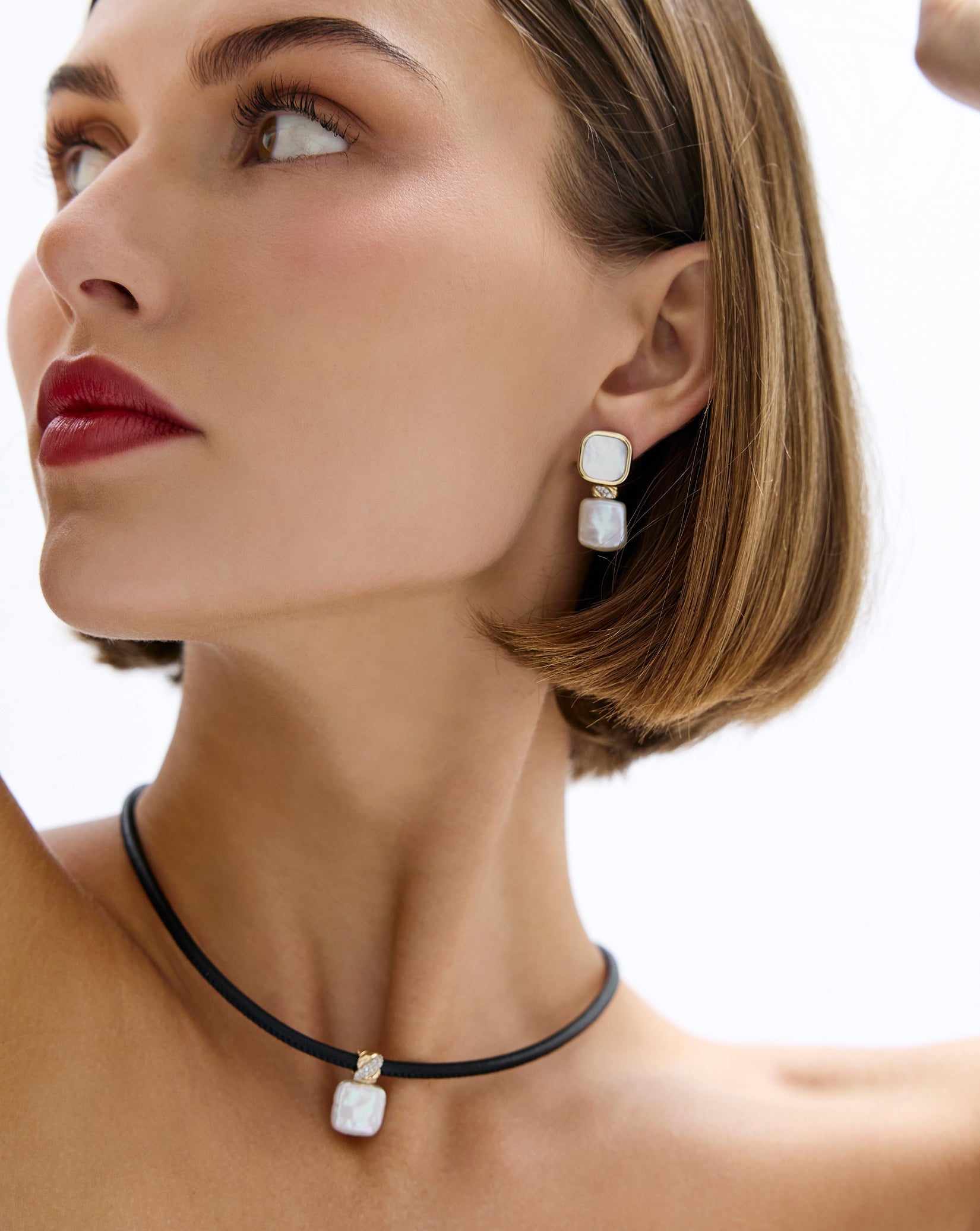 Multiway Square Pearl Earrings