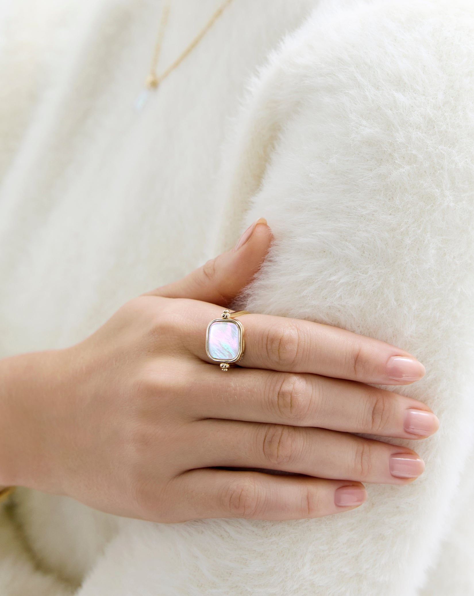 Multiway Pearl and Pavé Ring