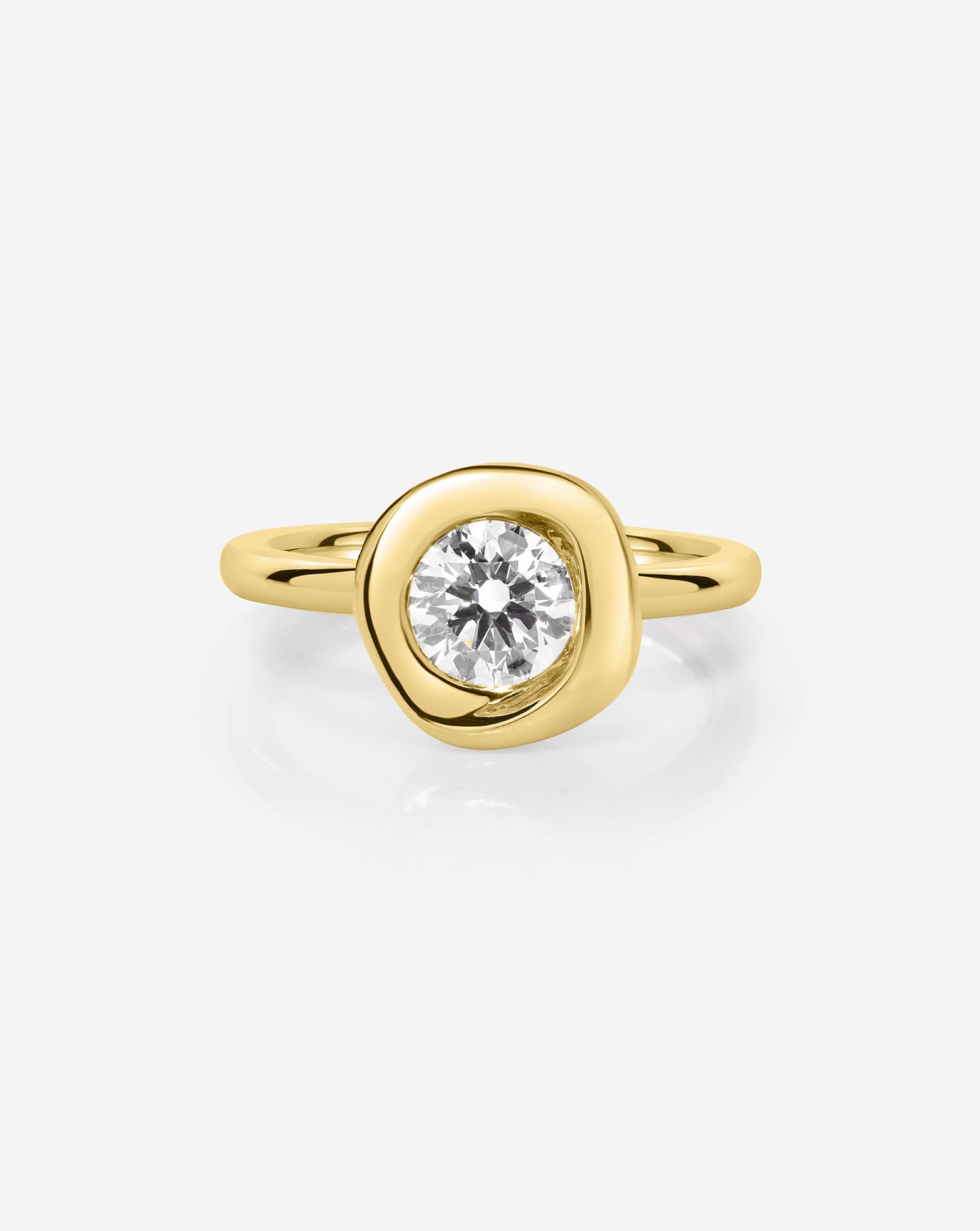 Organic Bezel Lab Diamond Ring