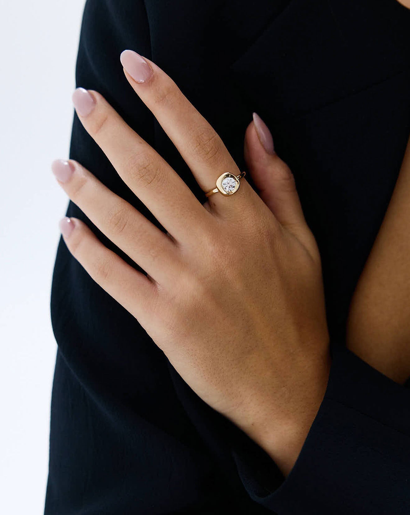 Organic Bezel Lab Diamond Ring