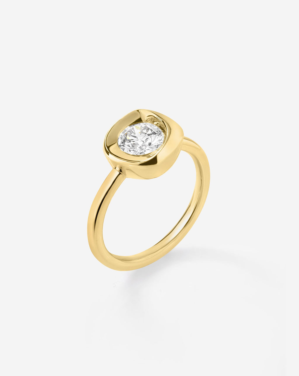 Organic Bezel Lab Diamond Ring