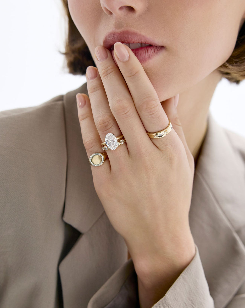 Organic Graduated Diamond Ring