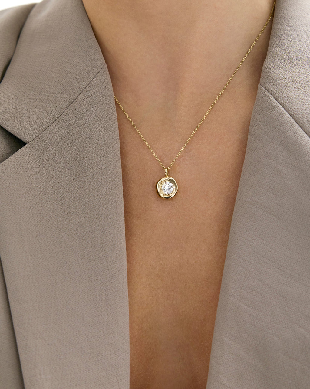 Organic Bezel Lab Diamond Pendant