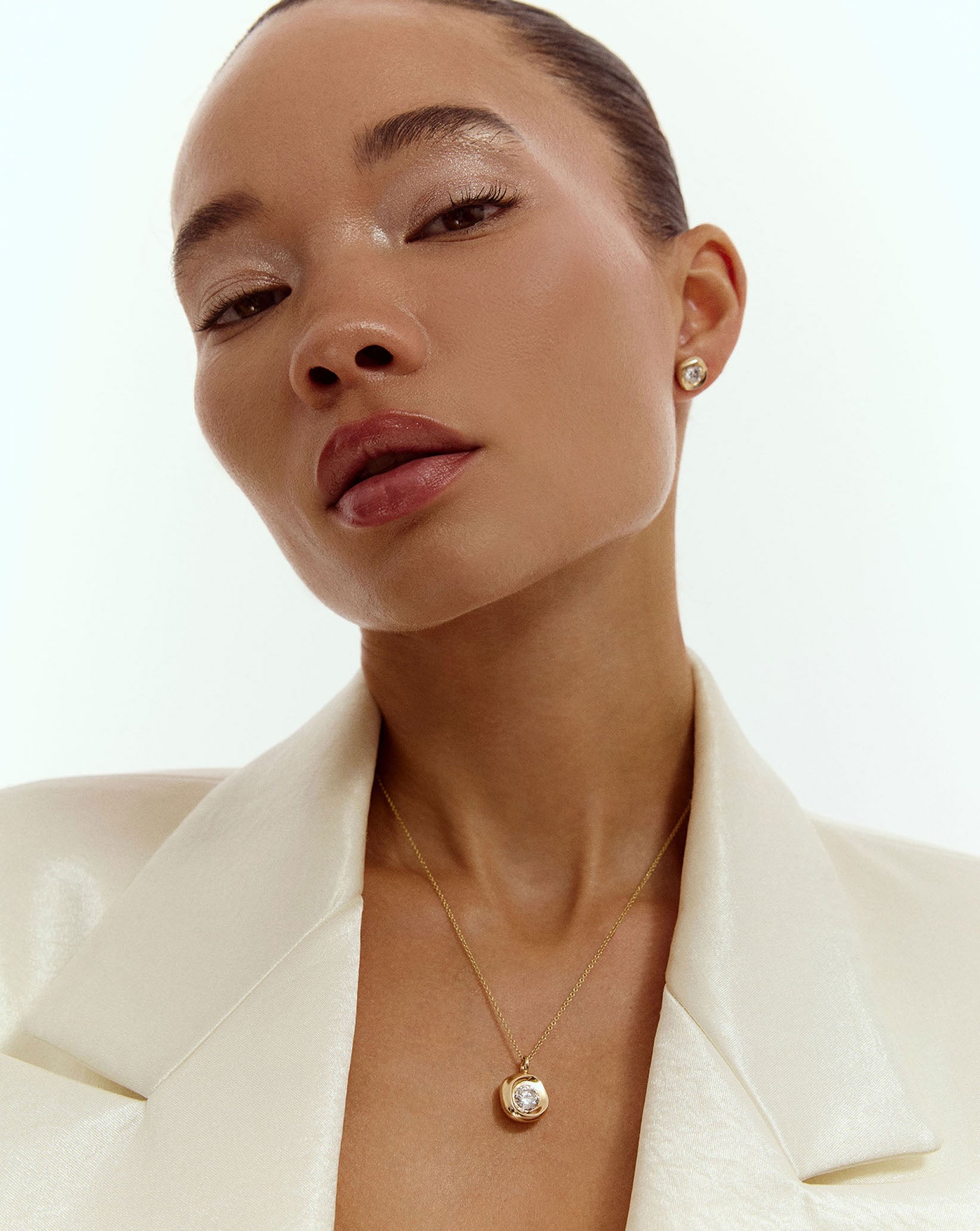 Organic Bezel Lab Diamond Pendant