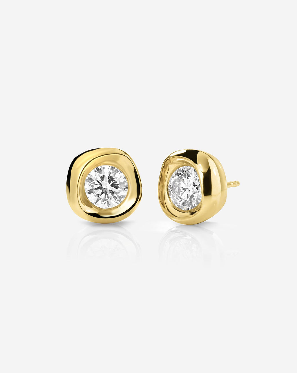 Organic Bezel Lab Diamond Studs