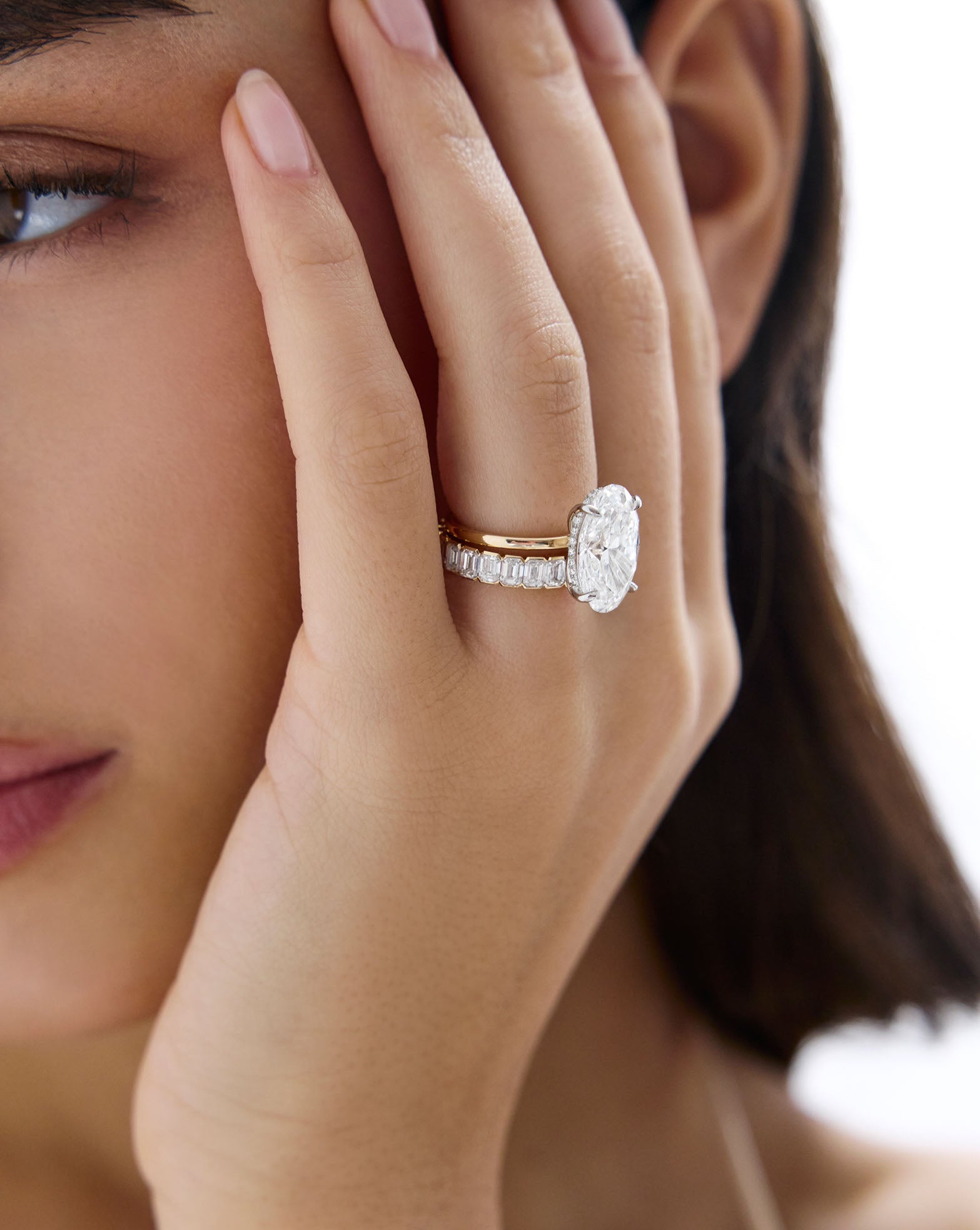The Edge Emerald Lab Diamond Eternity Band