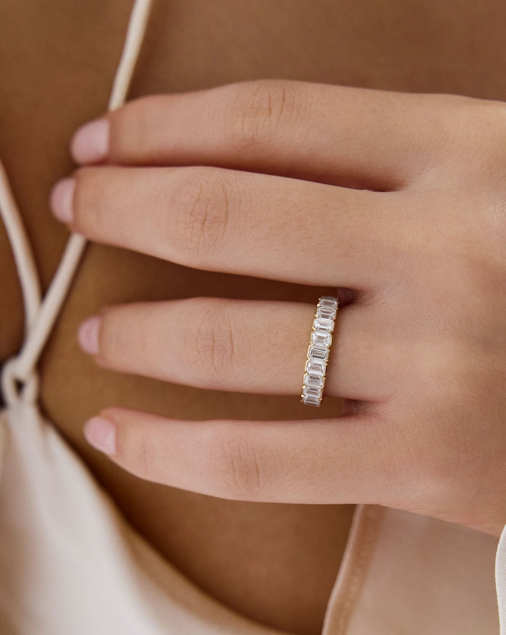 The Edge Emerald Lab Diamond Eternity Band
