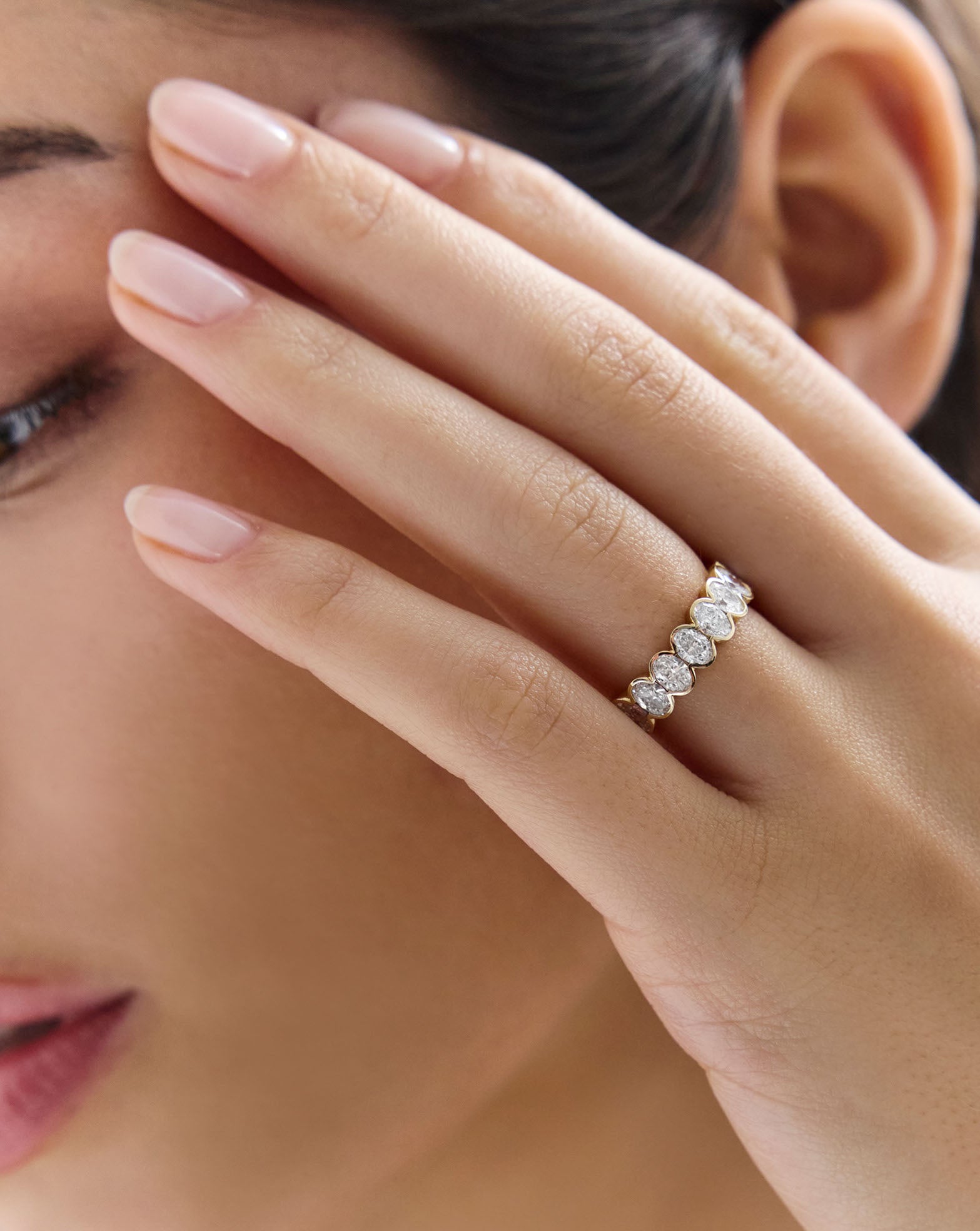 The Edge Oval Lab Diamond Eternity Band