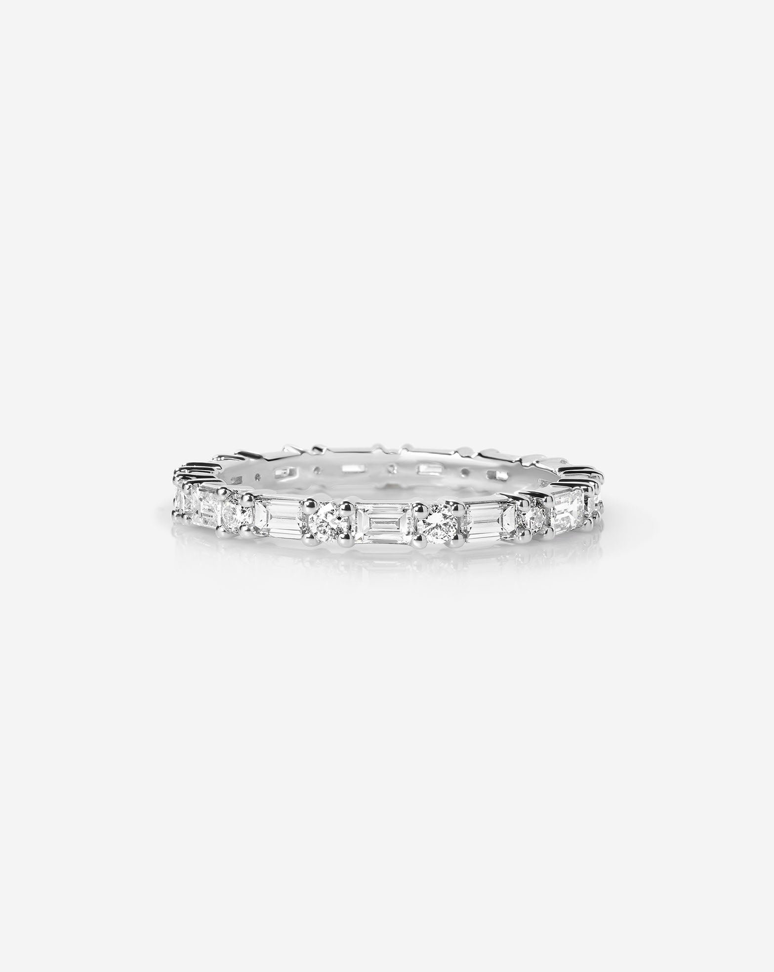 Lab Diamond Baguette + Round Eternity Band