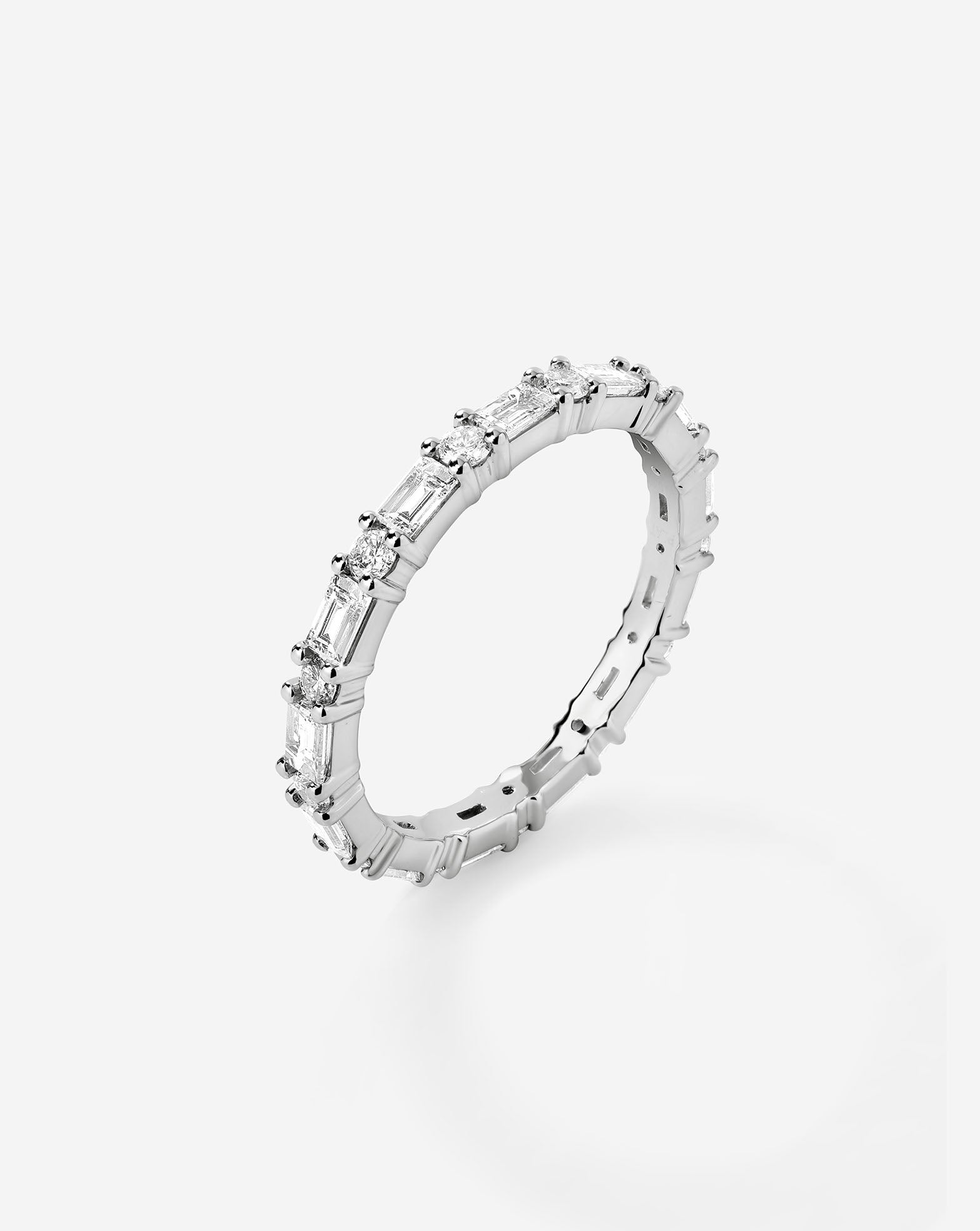 Lab Diamond Baguette + Round Eternity Band