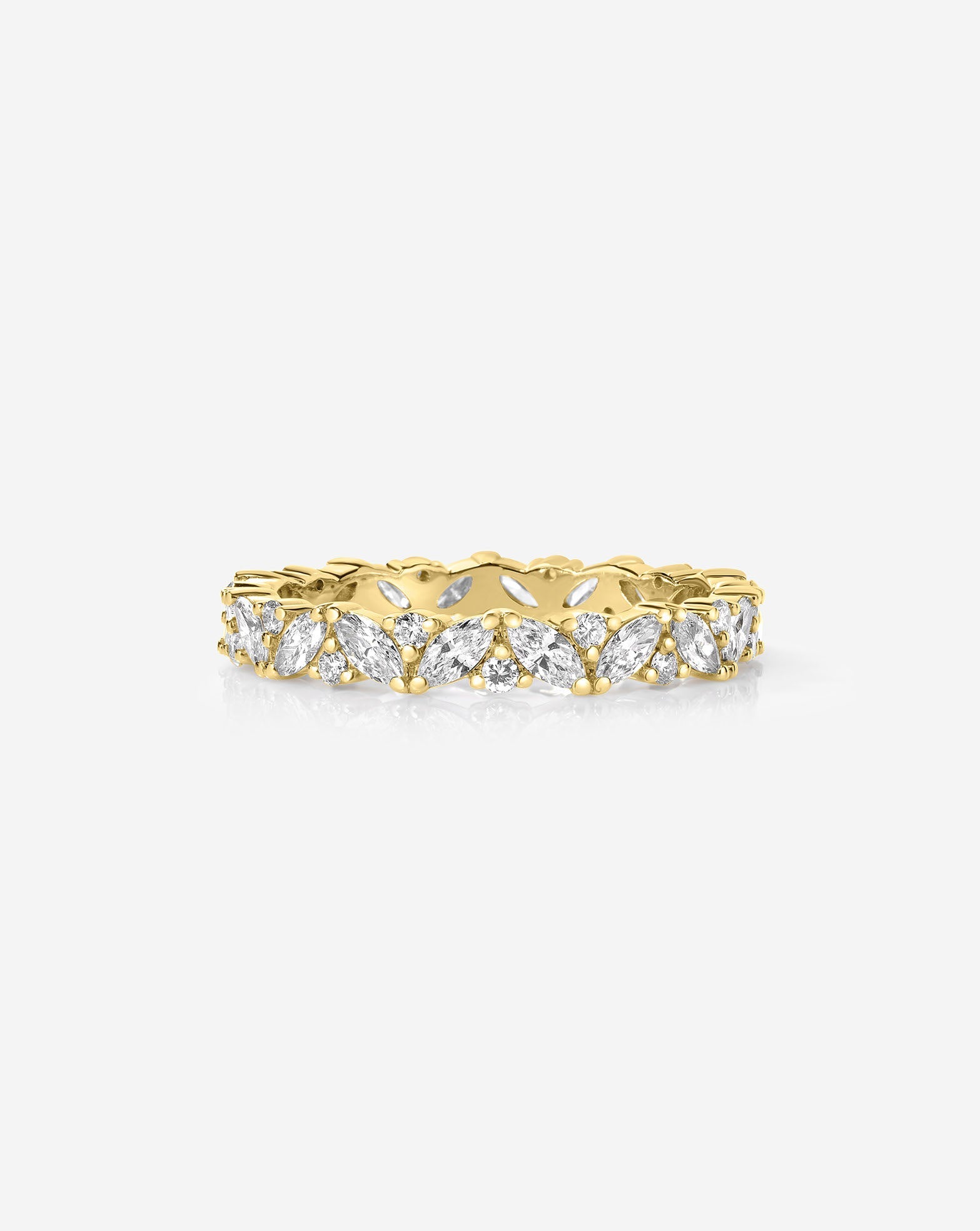 Lab Diamond Marquise Cluster Eternity Band