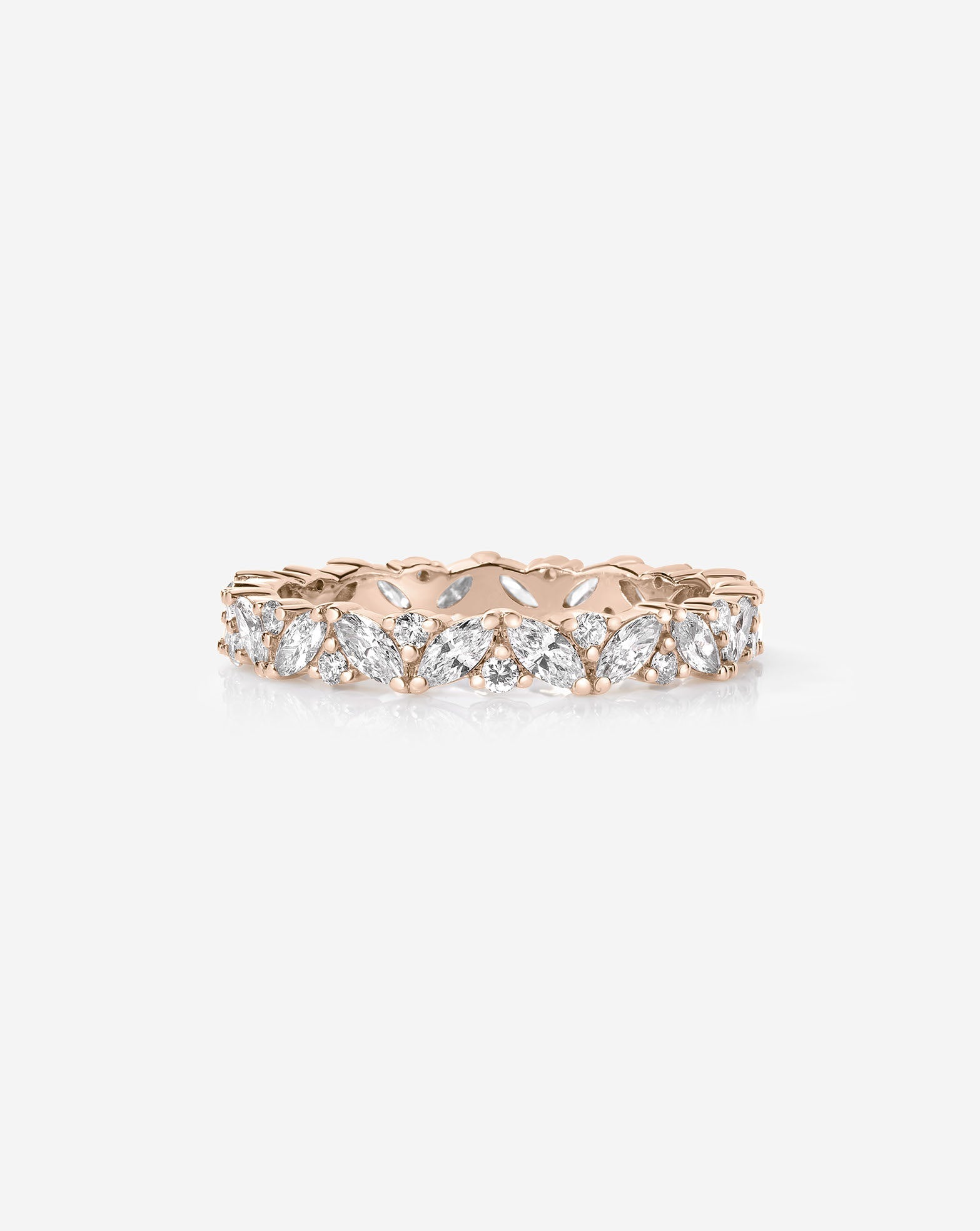 Lab Diamond Marquise Cluster Eternity Band