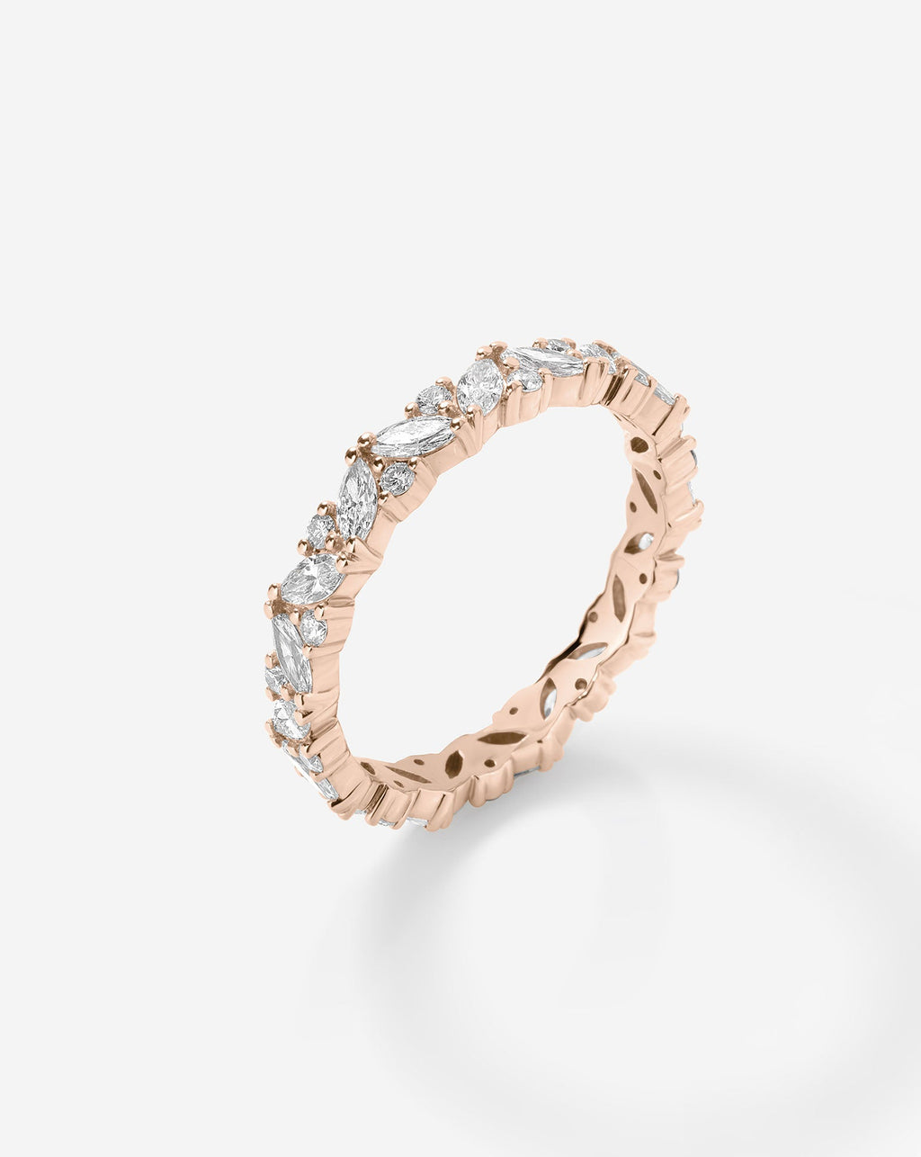 Lab Diamond Marquise Cluster Eternity Band