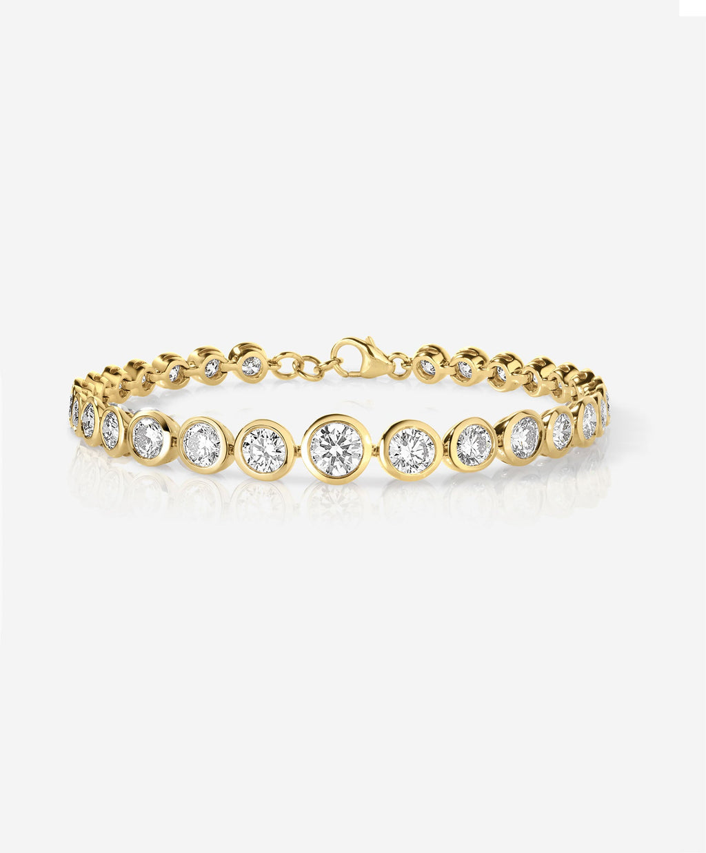 Graduated Bezel Lab Diamond Tennis Bracelet