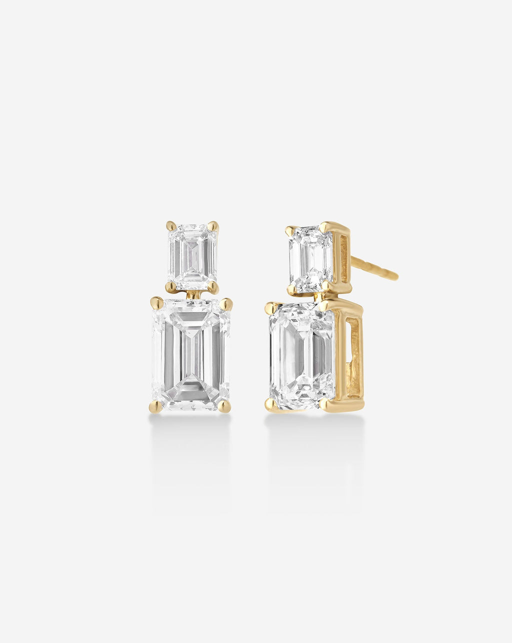 Emerald Lab Diamond Earrings