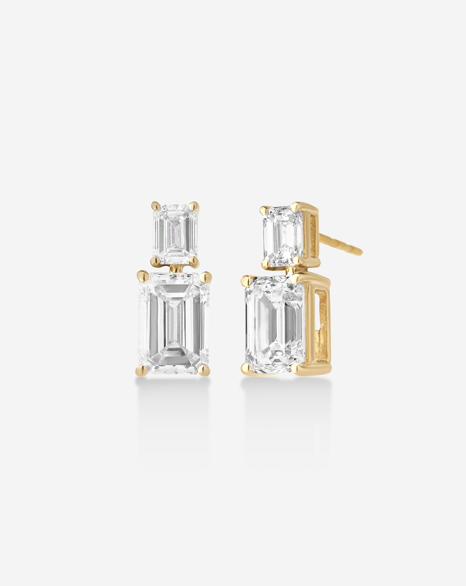 Emerald Lab Diamond Earrings