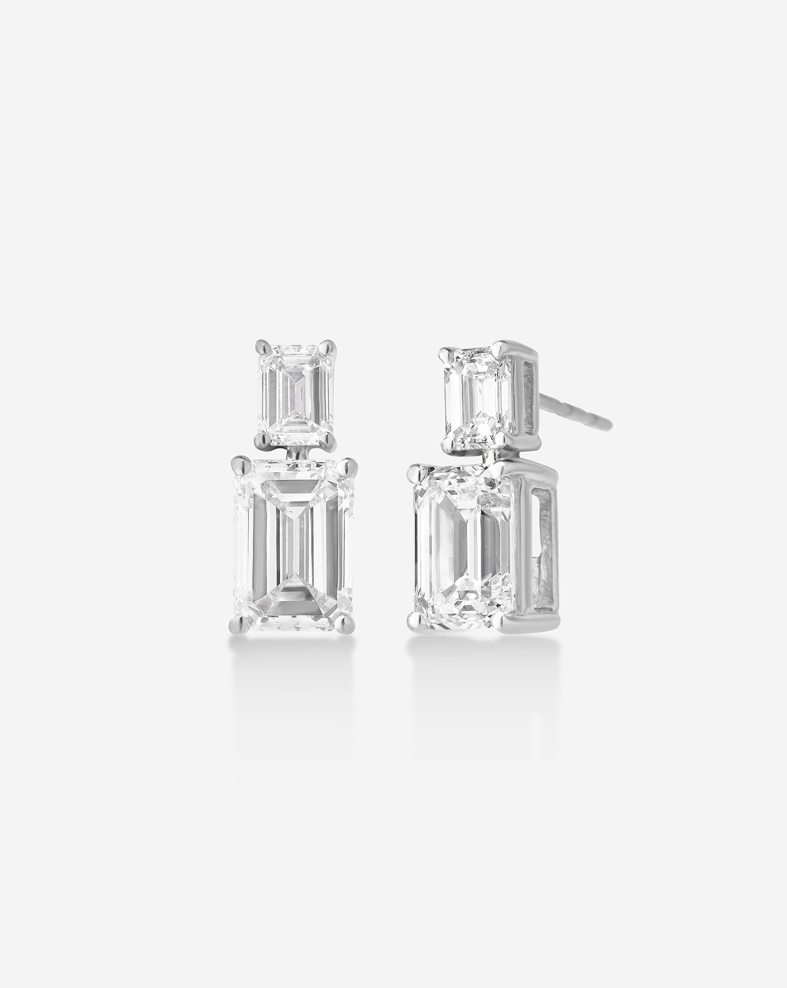 Emerald Lab Diamond Earrings