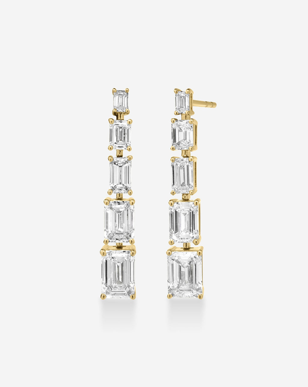Emerald Lab Diamond Drop Earrings