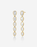 Bezel Pear Lab Diamond Drop Earrings