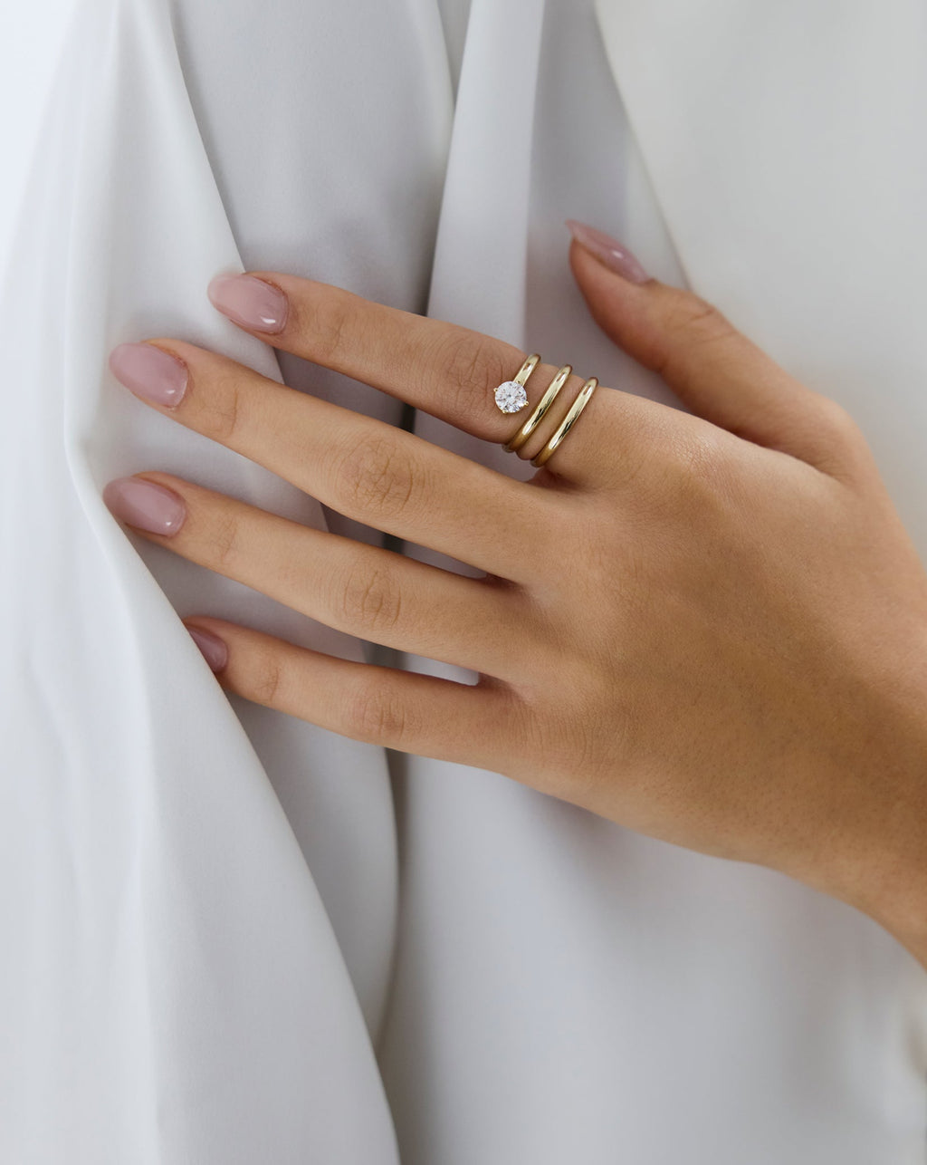 Lab Diamond Triple Coil Ring