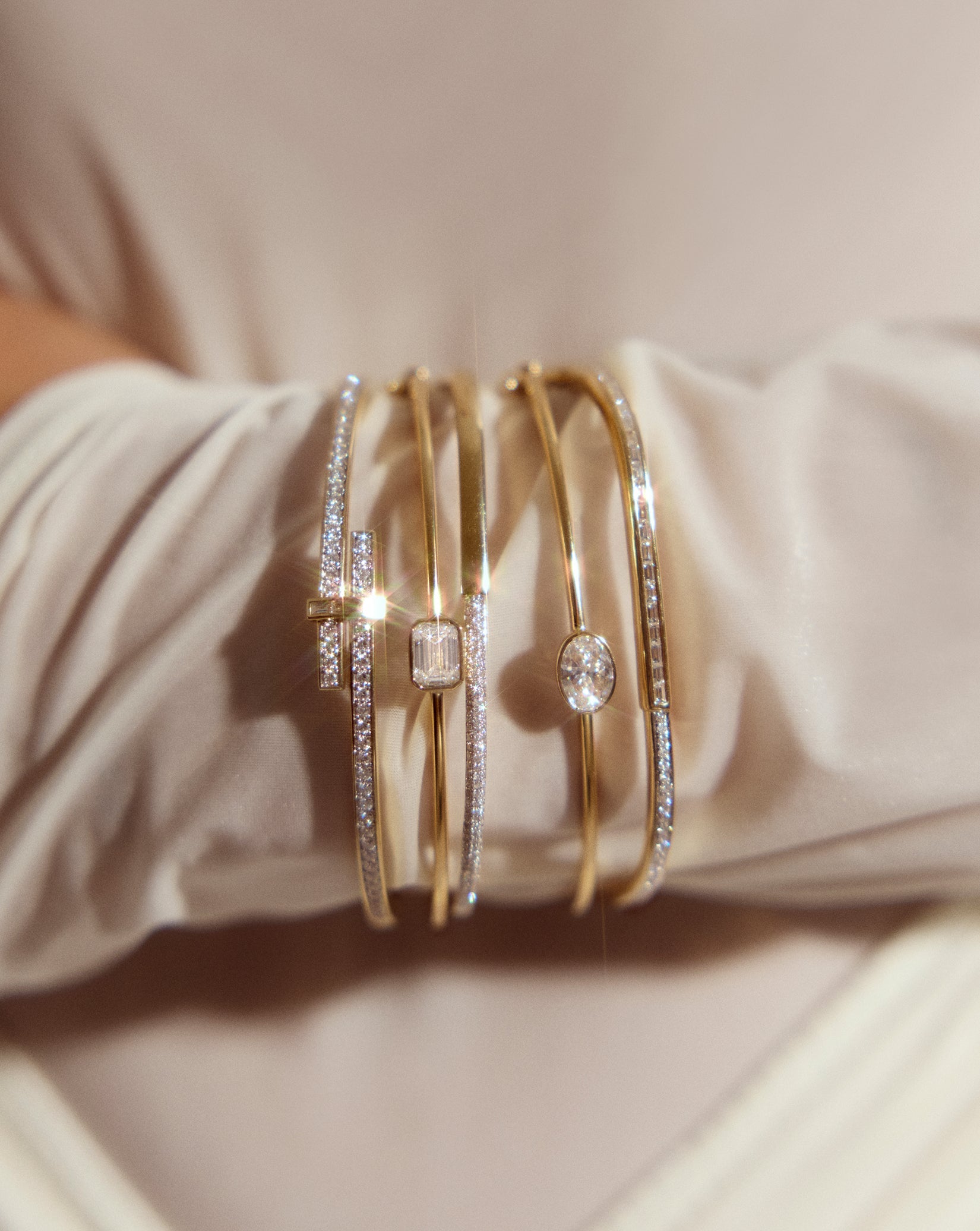 Emerald Lab Diamond Bangle