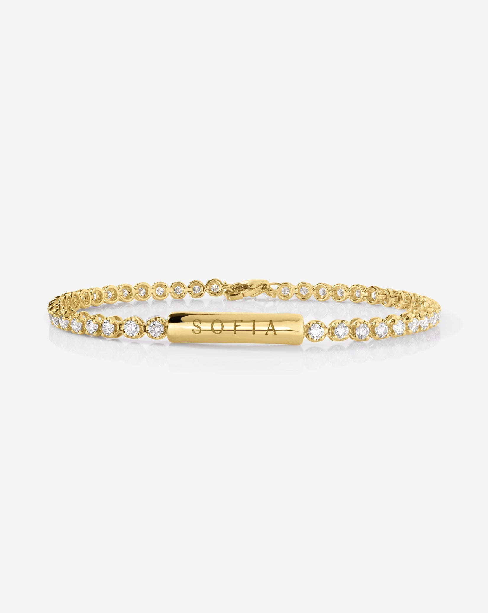 Engravable Lab Diamond Tennis Bracelet